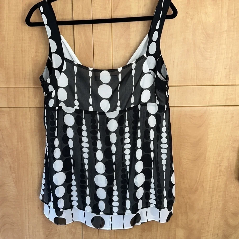 ANNE Klein  Chiffon Dot Tank,  Size 0X NWOT - Picture 4 of 10